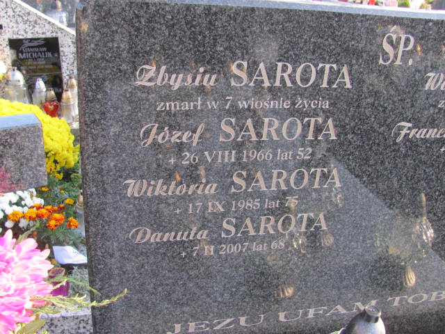 Danuta Sarota 1939 Nowy Sącz - Grobonet - Wyszukiwarka osób pochowanych