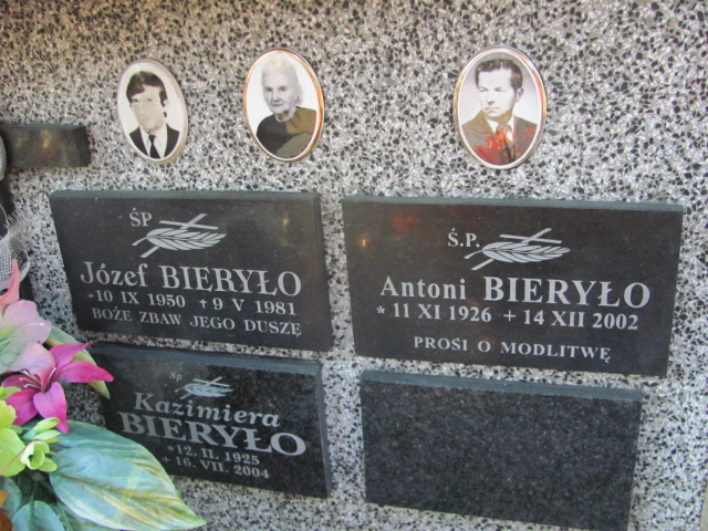 Antoni Bieryło 1926 Nowy Sącz - Grobonet - Wyszukiwarka osób pochowanych