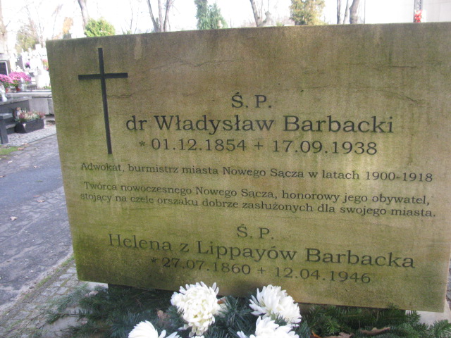 Władysław Barbacki 1854 Nowy Sącz - Grobonet - Wyszukiwarka osób pochowanych