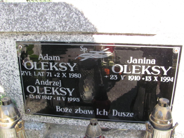 Adam Oleksy 1909 Nowy Sącz - Grobonet - Wyszukiwarka osób pochowanych