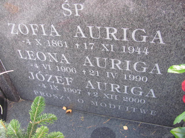 Józef Auriga 1907 Nowy Sącz - Grobonet - Wyszukiwarka osób pochowanych