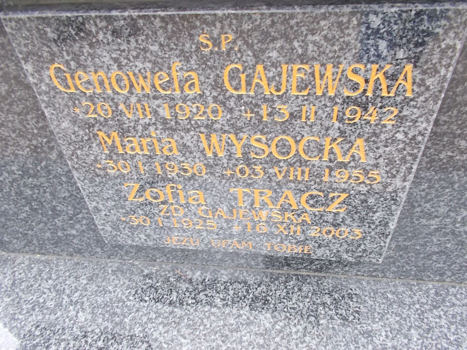 Maria Wysocka 1930 Nowy Sącz - Grobonet - Wyszukiwarka osób pochowanych