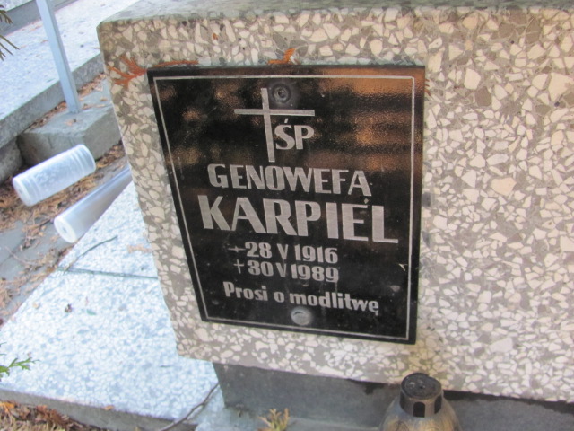 Genowefa Karpiel 1916 Nowy Sącz - Grobonet - Wyszukiwarka osób pochowanych