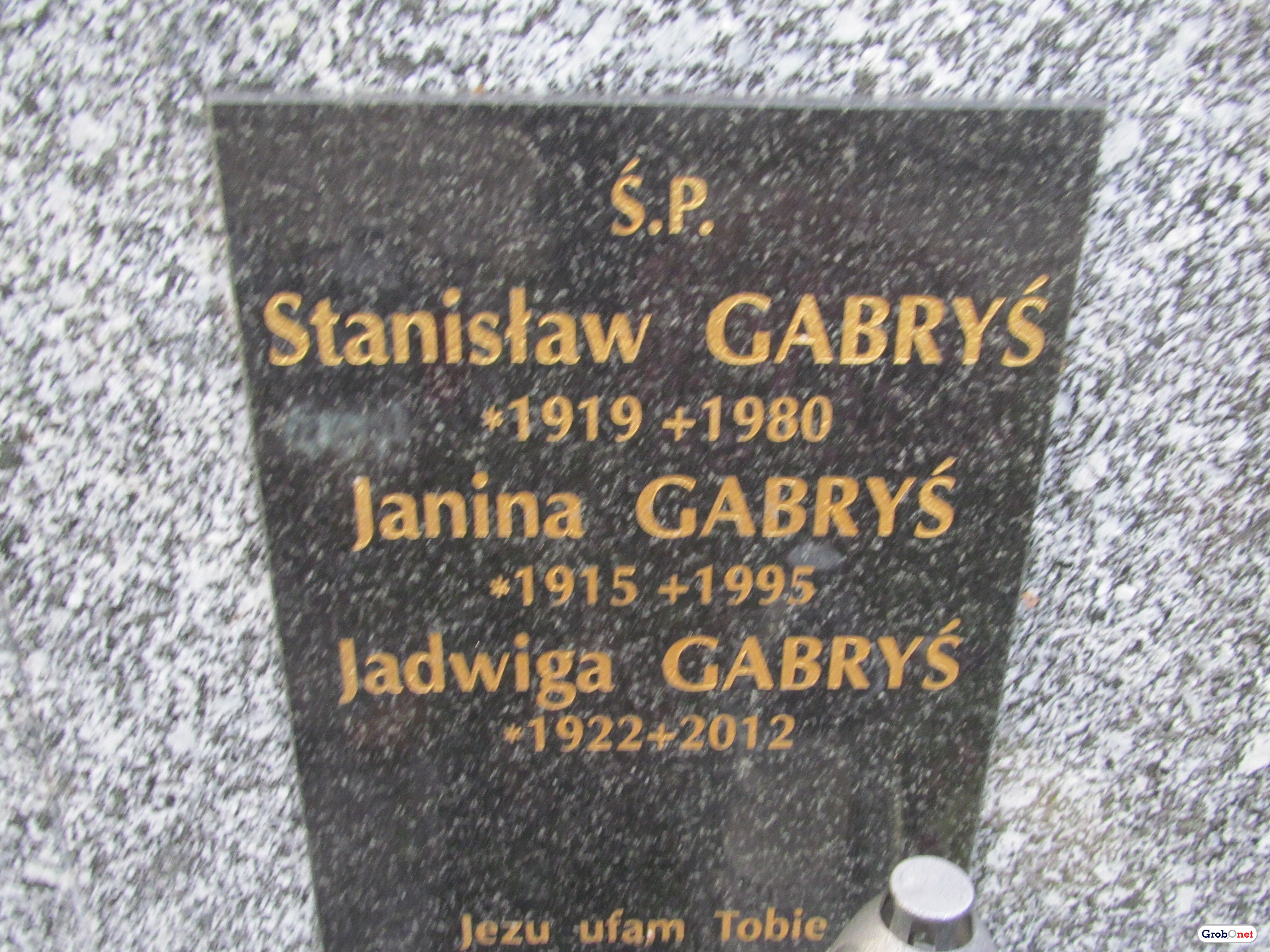 Janina Gabryś 1915 Nowy Sącz - Grobonet - Wyszukiwarka osób pochowanych