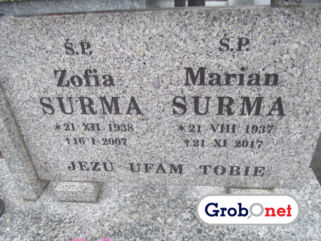 Marian Surma 1937 Nowy Sącz - Grobonet - Wyszukiwarka osób pochowanych