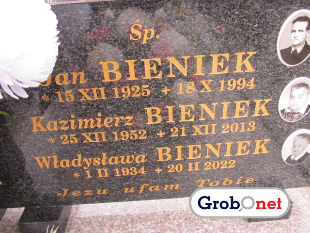 Kazimierz Bieniek 1952 Nowy Sącz - Grobonet - Wyszukiwarka osób pochowanych