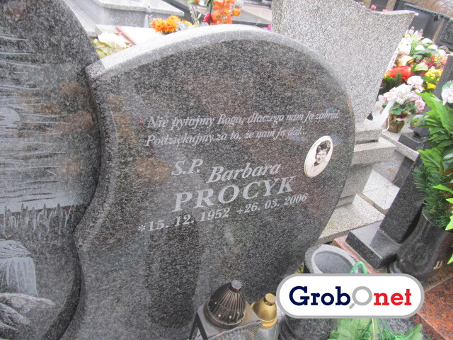 Barbara Procyk 1952 Nowy Sącz - Grobonet - Wyszukiwarka osób pochowanych