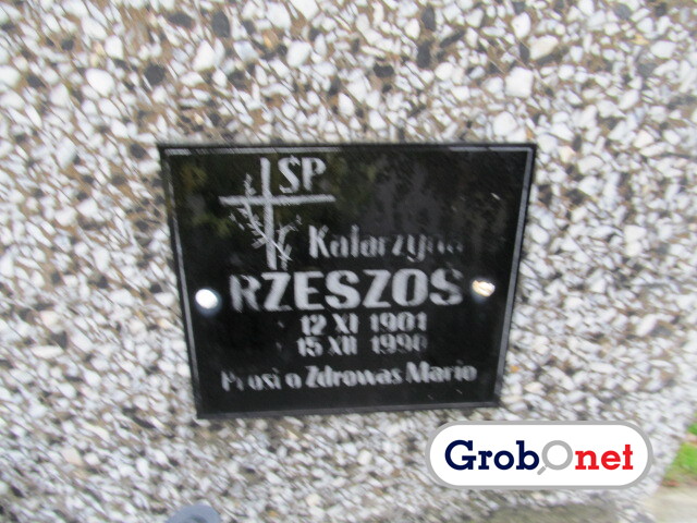 Katarzyna Rzeszos 1901 Nowy Sącz - Grobonet - Wyszukiwarka osób pochowanych
