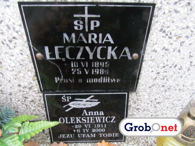 Anna Oleksiewicz 1911 Nowy Sącz - Grobonet - Wyszukiwarka osób pochowanych