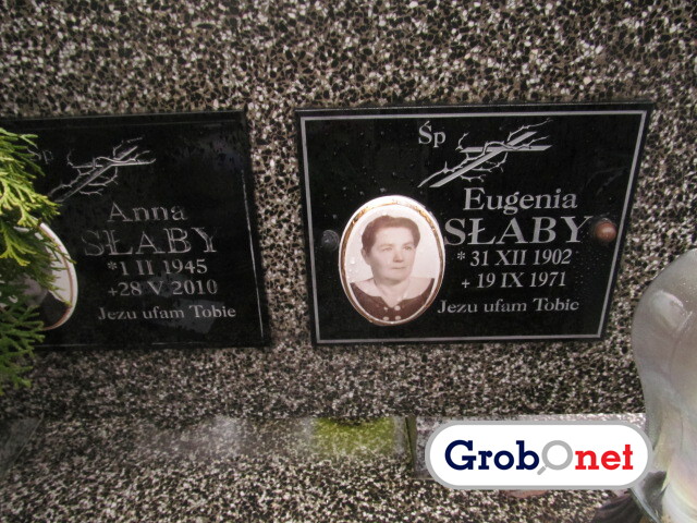 Anna Słaby 1945 Nowy Sącz - Grobonet - Wyszukiwarka osób pochowanych