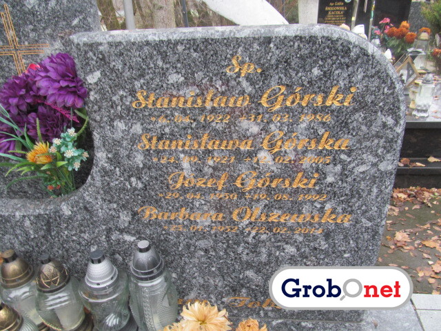 Stanisław Górski 1922 Nowy Sącz - Grobonet - Wyszukiwarka osób pochowanych