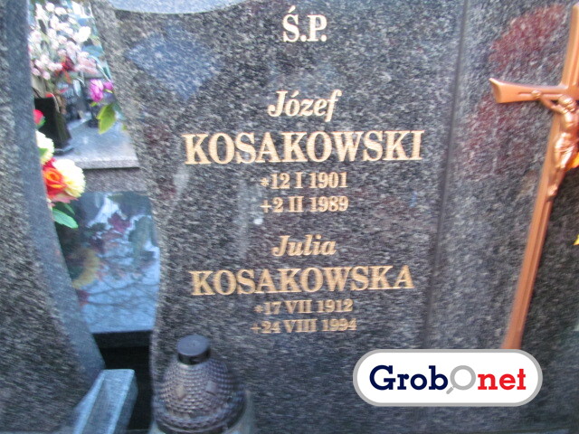 Józef Kossakowski 1901 Nowy Sącz - Grobonet - Wyszukiwarka osób pochowanych