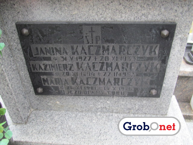 Kazimierz Kaczmarczyk 1904 Nowy Sącz - Grobonet - Wyszukiwarka osób pochowanych