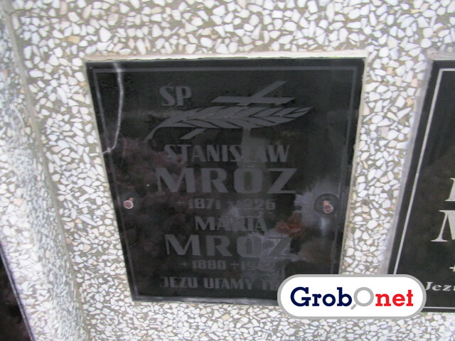 Stanisław Mróz 1870 Nowy Sącz - Grobonet - Wyszukiwarka osób pochowanych