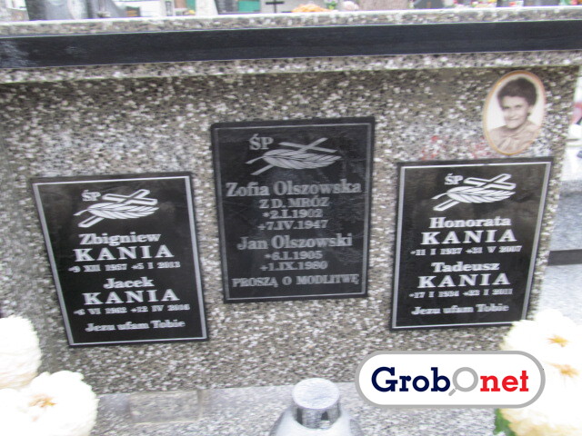 Honorata Kania 1937 Nowy Sącz - Grobonet - Wyszukiwarka osób pochowanych