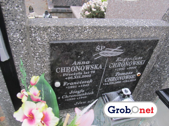 Anna CHRONOWSKA 1925 Nowy Sącz - Grobonet - Wyszukiwarka osób pochowanych